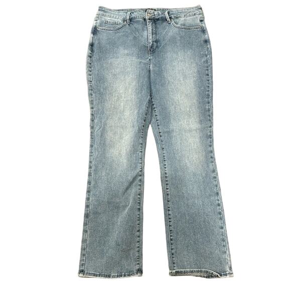 NYDJ Women's Curve Shaper Marilyn Straight Jeans Light Wash Size 14 - Picture 1 of 11